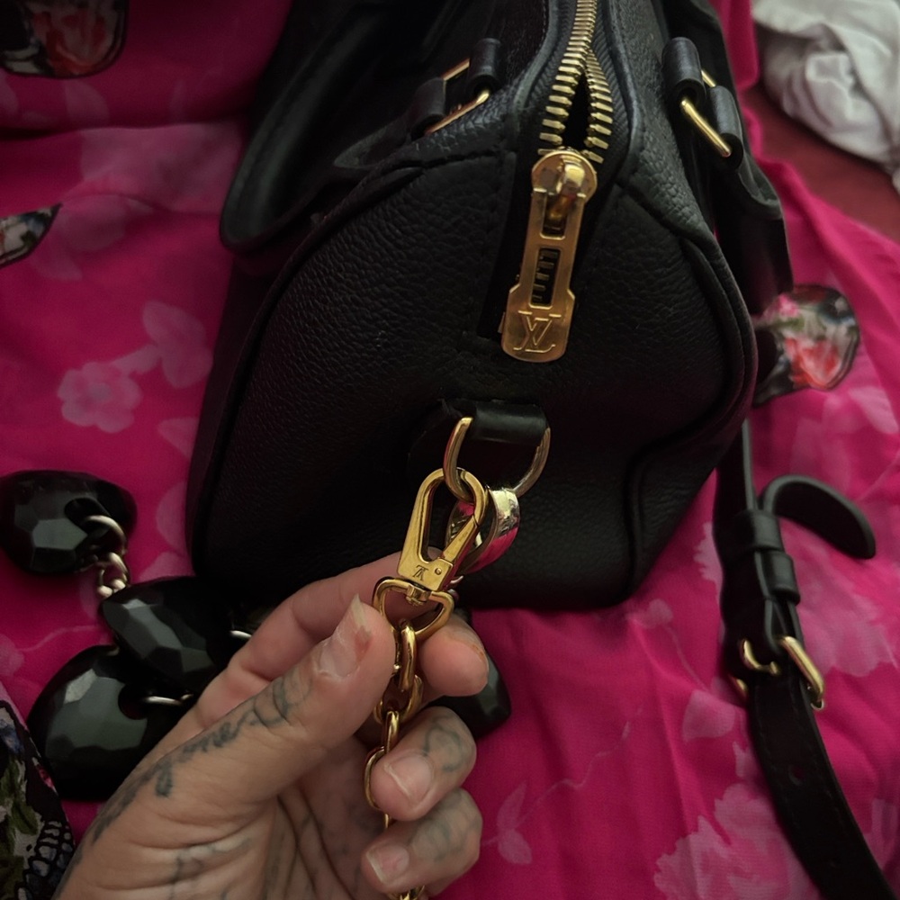 Louis Vuitton Black  with Gold Accents Speedy Bandoulière 20
